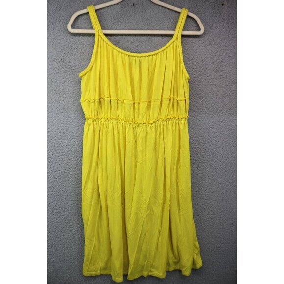 Spense Yellow Braided Straps Babydoll Sundress-Size Large-Viscose - Picture 7 of 10